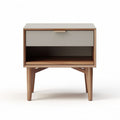 Wooden nightstand with gray drawer and open shelf 50 x 40 x 40cm