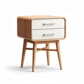 Wooden nightstand with two drawers and natural finish 45 x 40 x 50cm