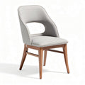 Modern dining chair with wood frame and upholstered gray fabric seat 40 x 50 x 85cm